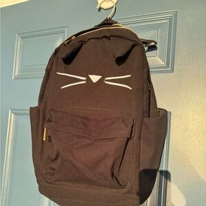 Pottery Barn Teen by Emily Meritt Black Kitty Cat Backpack with laptop sleeve